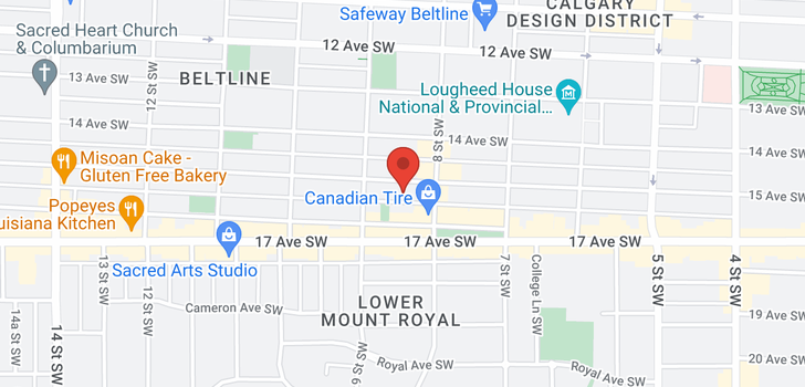 map of 103 923 15 Avenue SW